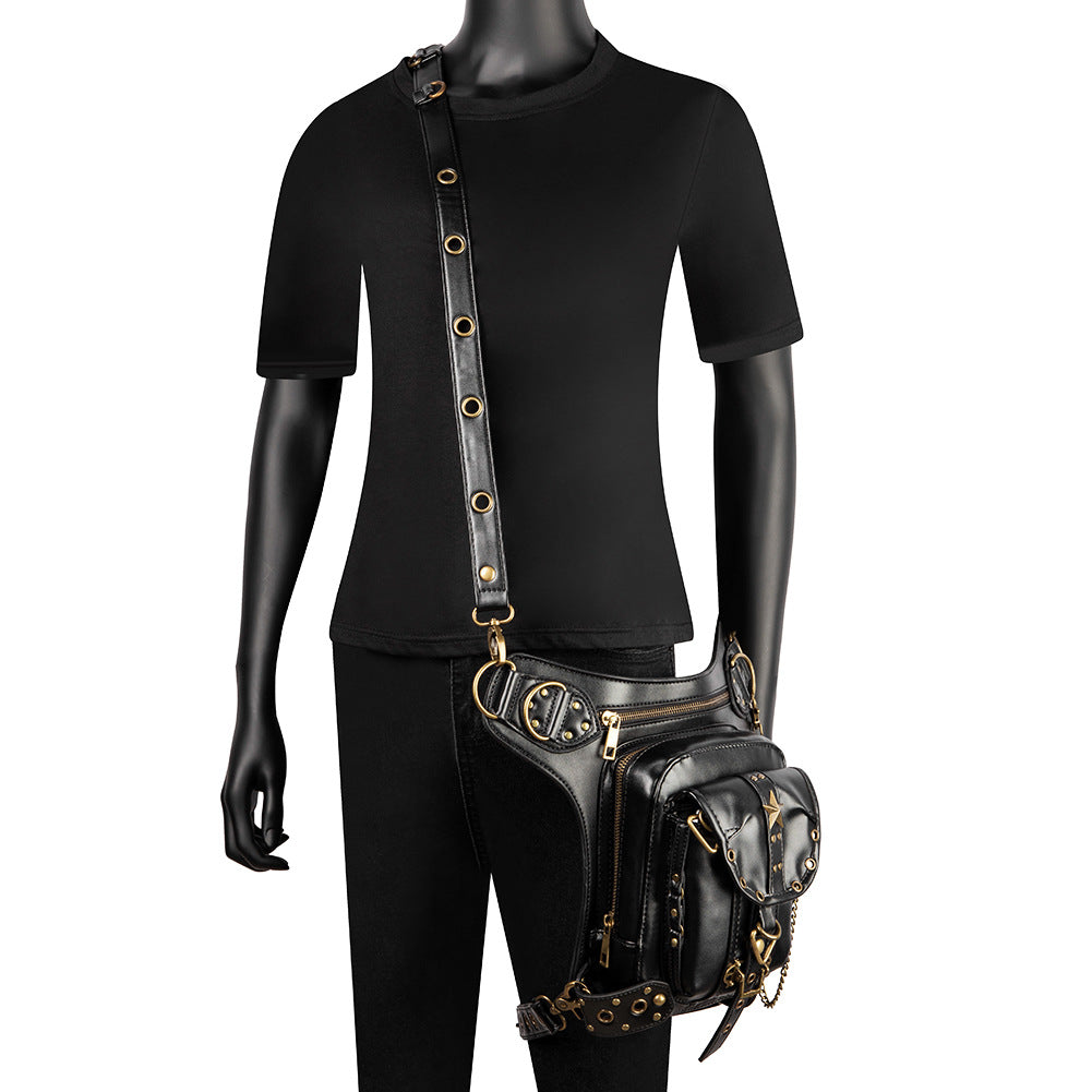 Women's Retro Punk Fashion Pouch Solid Color Women's Messenger Bag