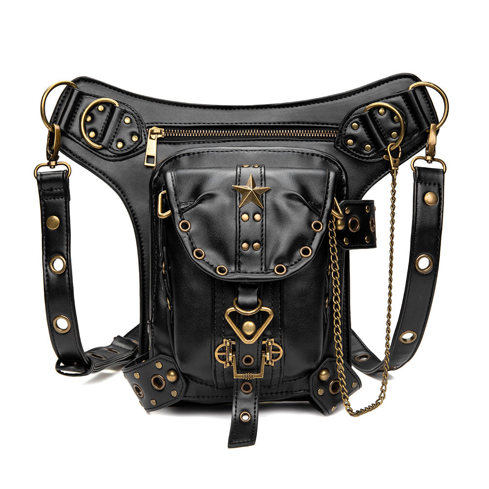 Women's Retro Punk Fashion Pouch Solid Color Women's Messenger Bag
