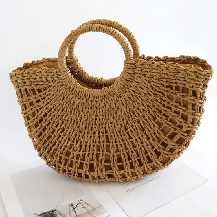 Women's Portable Straw Simple Fashion Shell Shape Women's Handbag