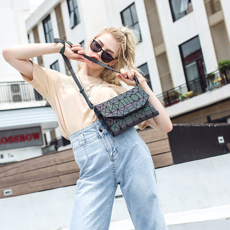Women's Envelope Diamond Luminous Makeup Korean Style Bags