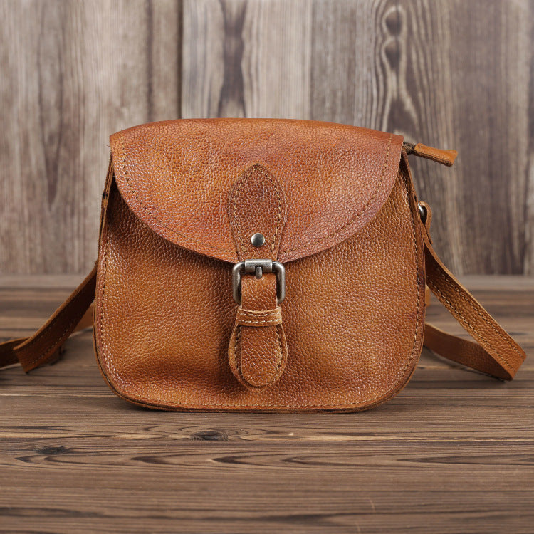 Women's Style First Layer Cowhide Genuine Leather Simple Retro Women's Shoulder Bag