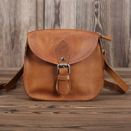 Women's Style First Layer Cowhide Genuine Leather Simple Retro Women's Shoulder Bag