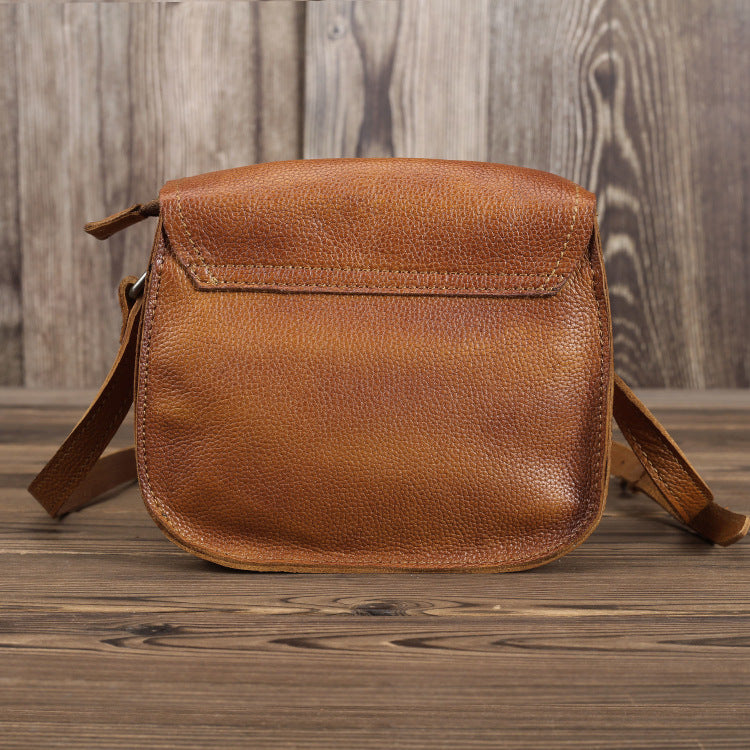 Women's Style First Layer Cowhide Genuine Leather Simple Retro Women's Shoulder Bag