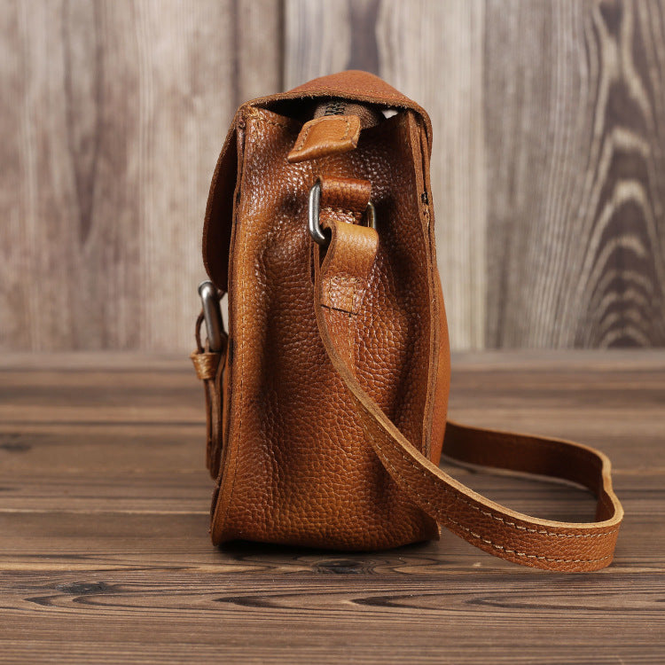 Women's Style First Layer Cowhide Genuine Leather Simple Retro Women's Shoulder Bag