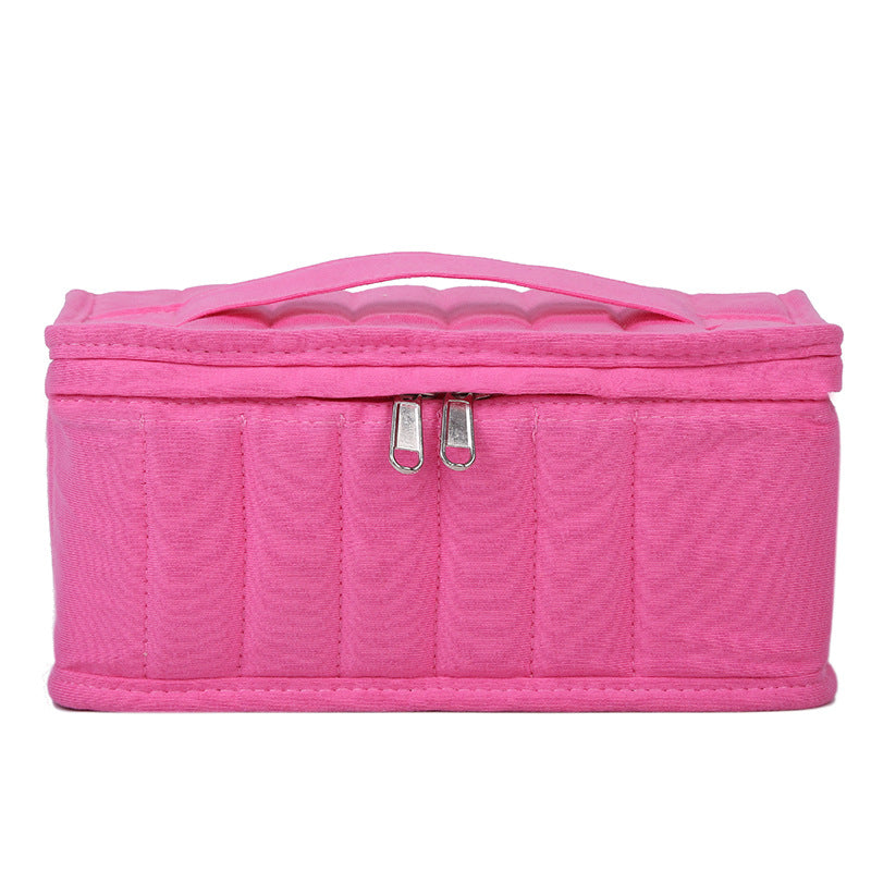 Simple Solid Color Portable Knitted Cotton Storage Convenient Packing Makeup Bag