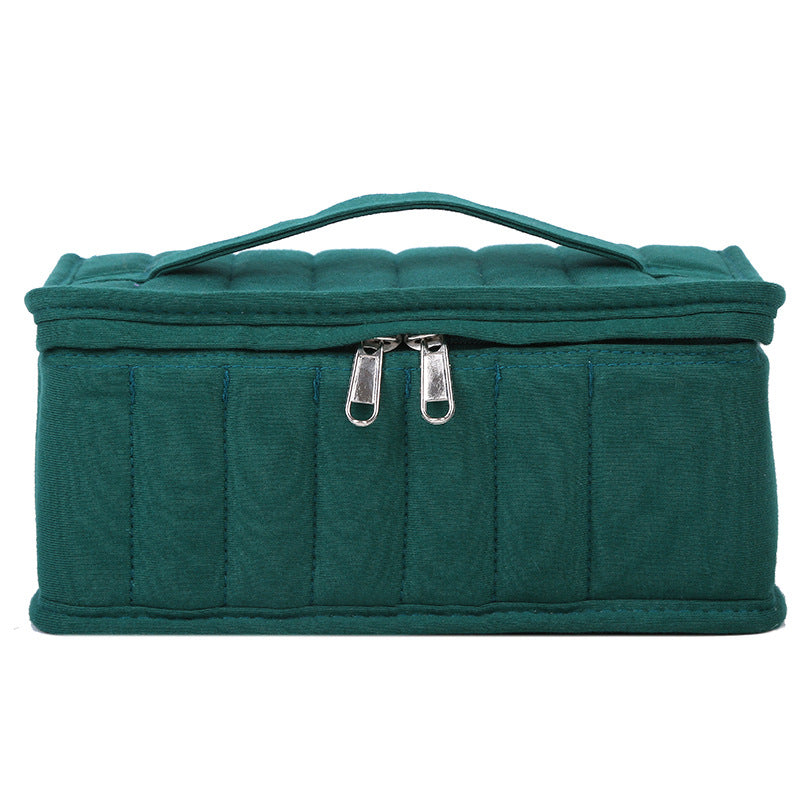 Simple Solid Color Portable Knitted Cotton Storage Convenient Packing Makeup Bag