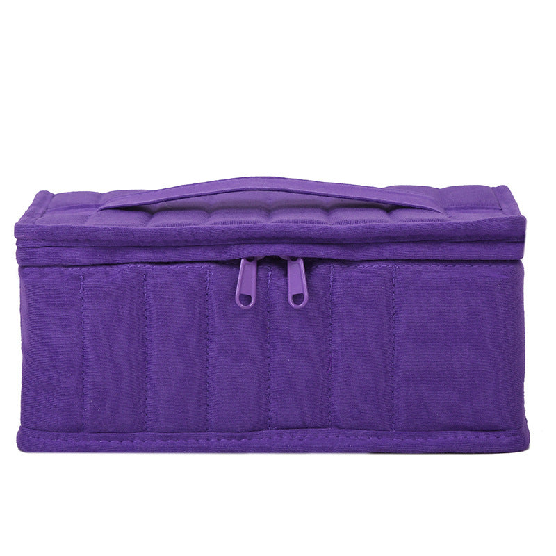 Simple Solid Color Portable Knitted Cotton Storage Convenient Packing Makeup Bag