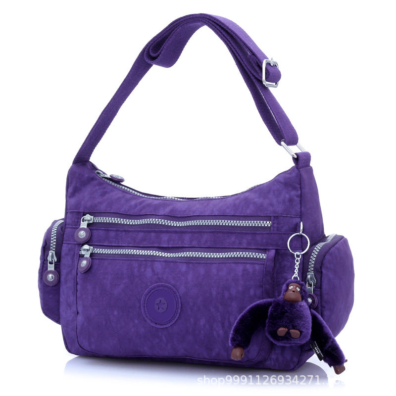 Women's Monkey Nylon Cloth Lightweight Canvas Women's Shoulder Bag