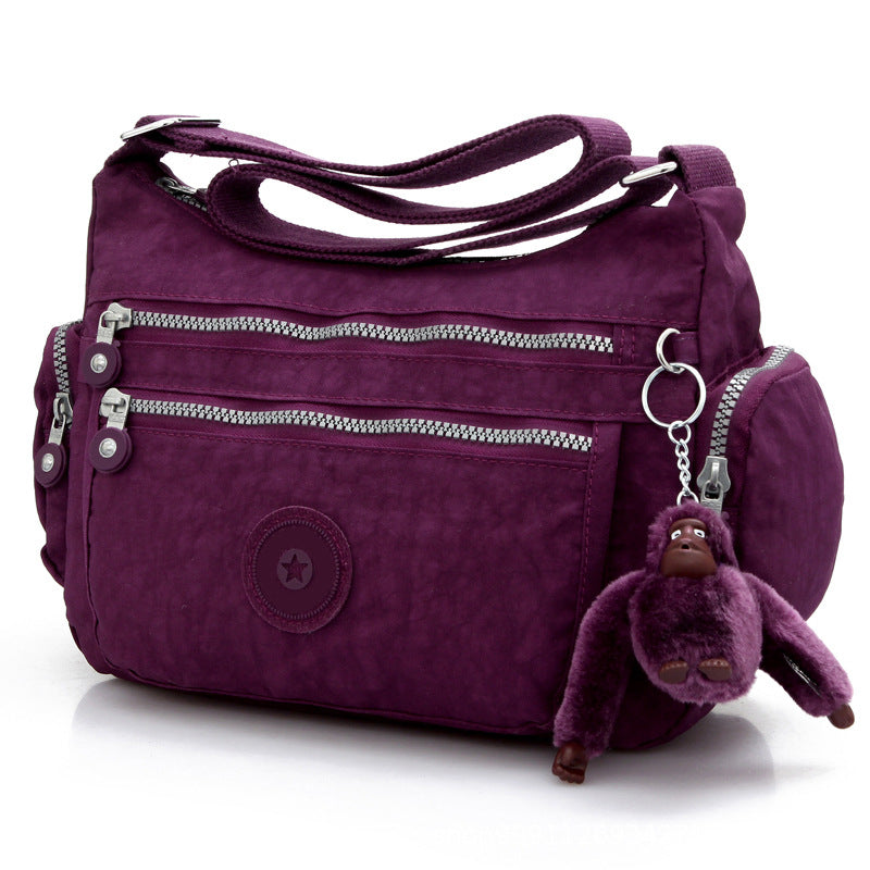 Women's Monkey Nylon Cloth Lightweight Canvas Women's Shoulder Bag