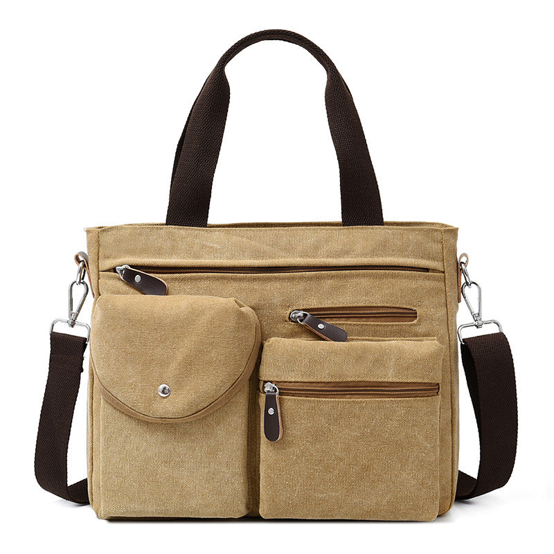 Men's Washed Canvas Trendy Urban Simple Style Men's Messenger Bag