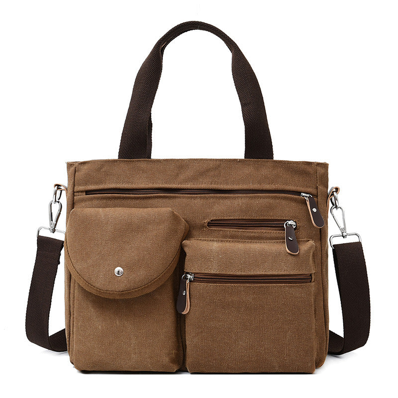 Men's Washed Canvas Trendy Urban Simple Style Men's Messenger Bag