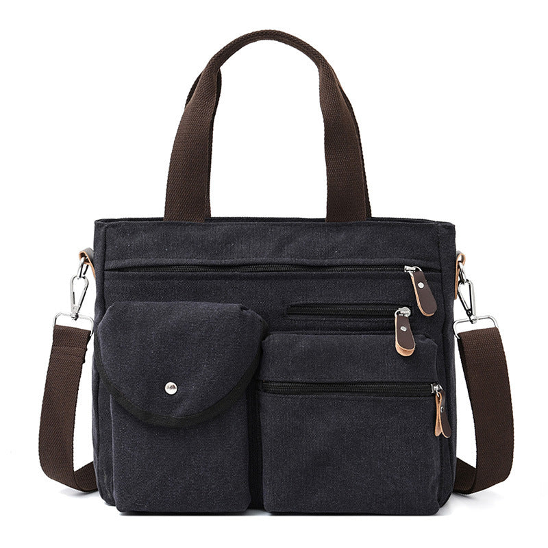 Men's Washed Canvas Trendy Urban Simple Style Men's Messenger Bag