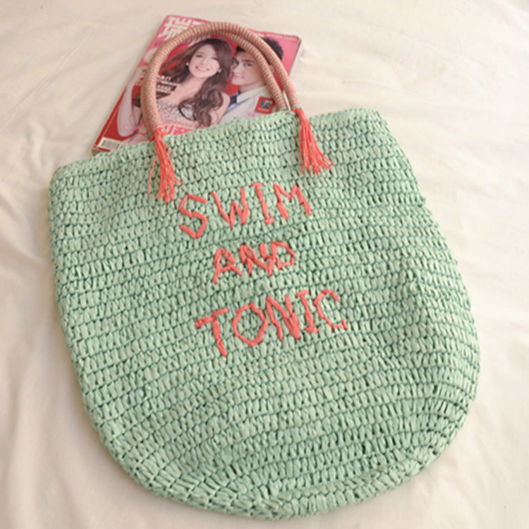 Women's Personality Large Capacity Woven Seaside Vacation Beach Women's Shoulder Bag