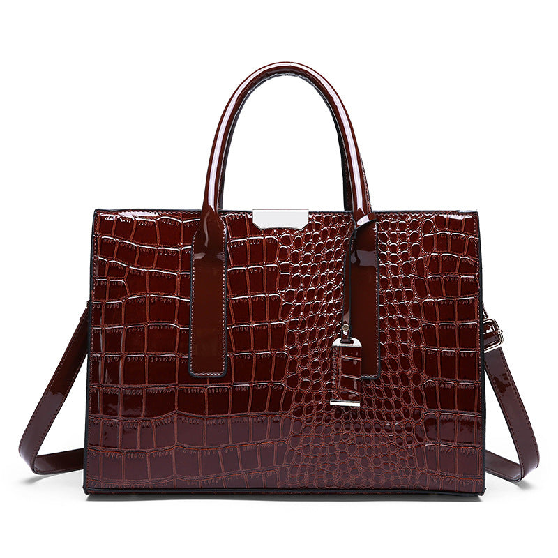 Versatile Slouchy Women's Fashion Crocodile Pattern Tote Bag