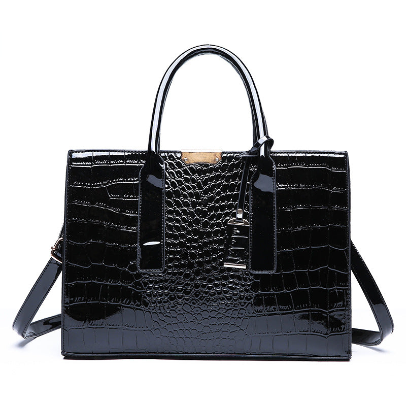 Versatile Slouchy Women's Fashion Crocodile Pattern Tote Bag