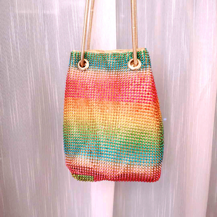 Beautiful Women's Colorful Beach Fashion Rhinestone Women's Shoulder Bag