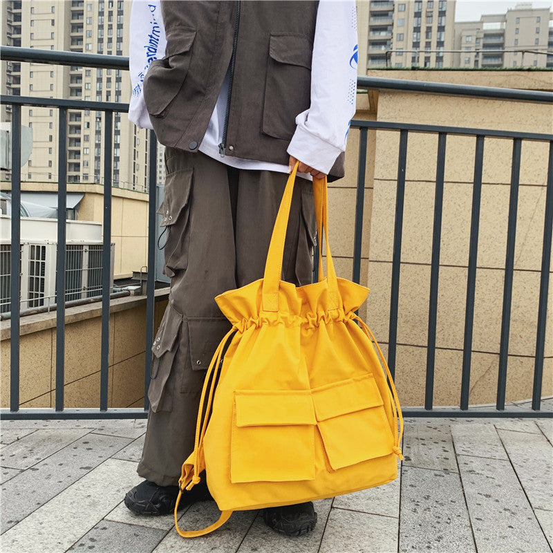 Women's Style Solid Color Large Capacity Canvas Bags