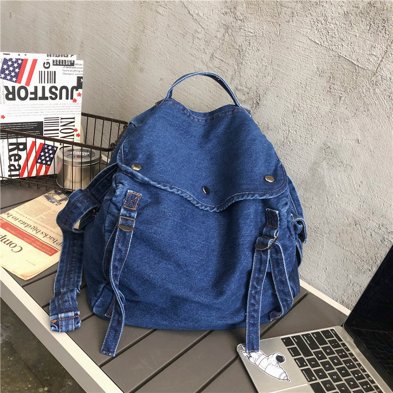 Women's Denim Canvas Tooling Style Simple Solid Color Shoulder Bags
