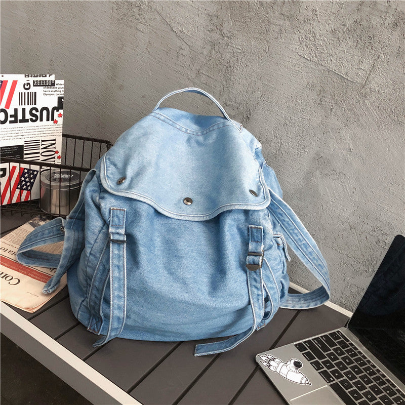 Women's Denim Canvas Tooling Style Simple Solid Color Shoulder Bags