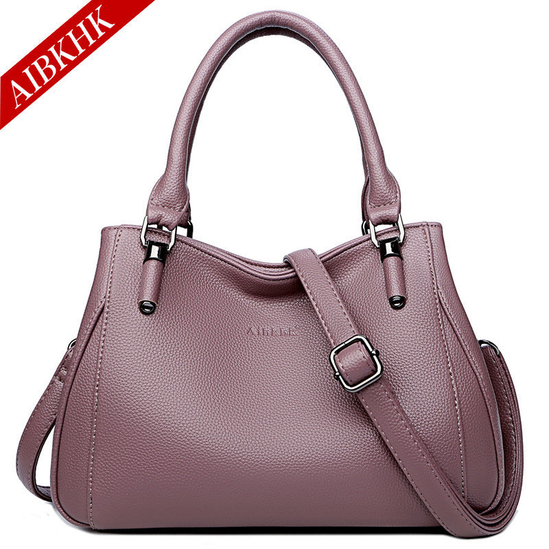 Women's Mom For Mother Simple Soft Leather Handbags