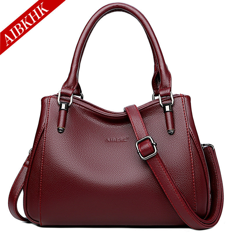 Women's Mom For Mother Simple Soft Leather Handbags