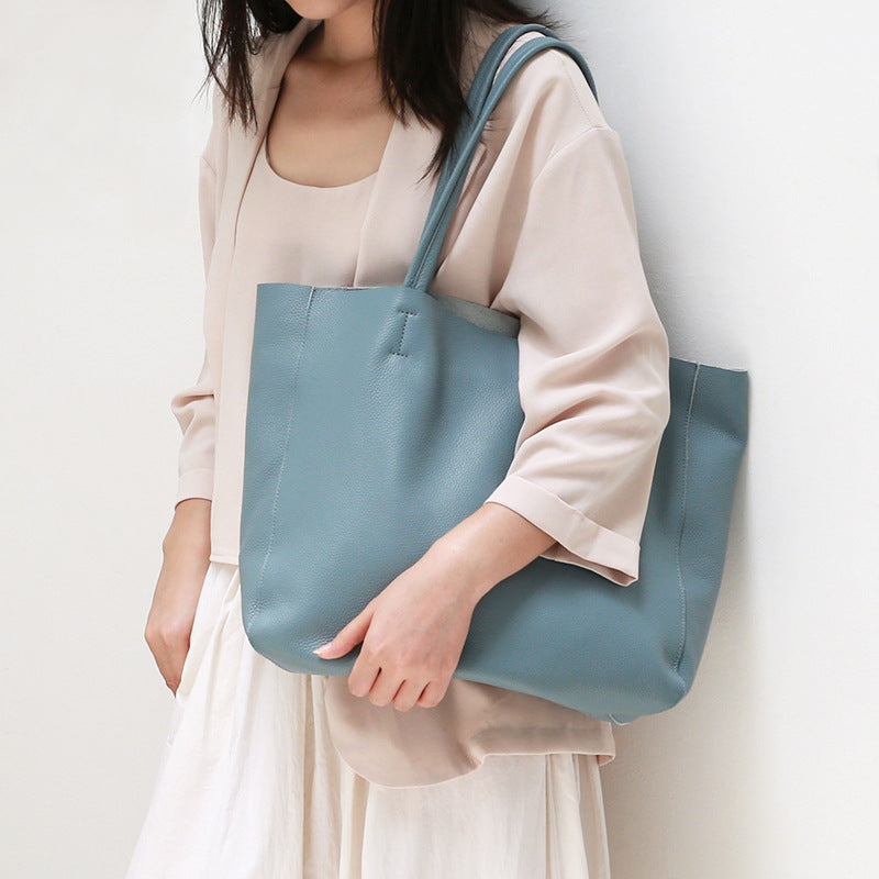 Women's Summer First Layer Cowhide Soft Large Capacity Shoulder Bags