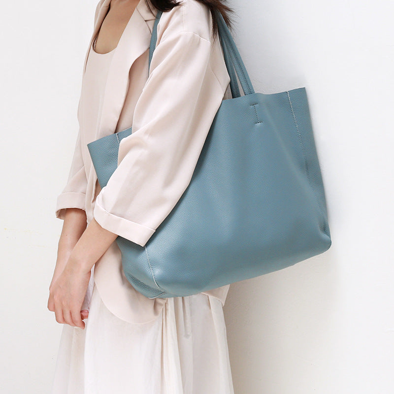 Women's Summer First Layer Cowhide Soft Large Capacity Shoulder Bags