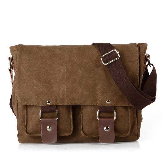 Popular Men's Retro Canvas Horizontal Unisex Men's Messenger Bag