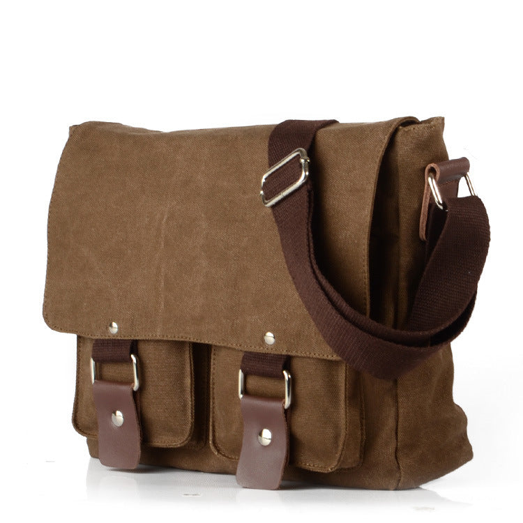 Popular Men's Retro Canvas Horizontal Unisex Men's Messenger Bag