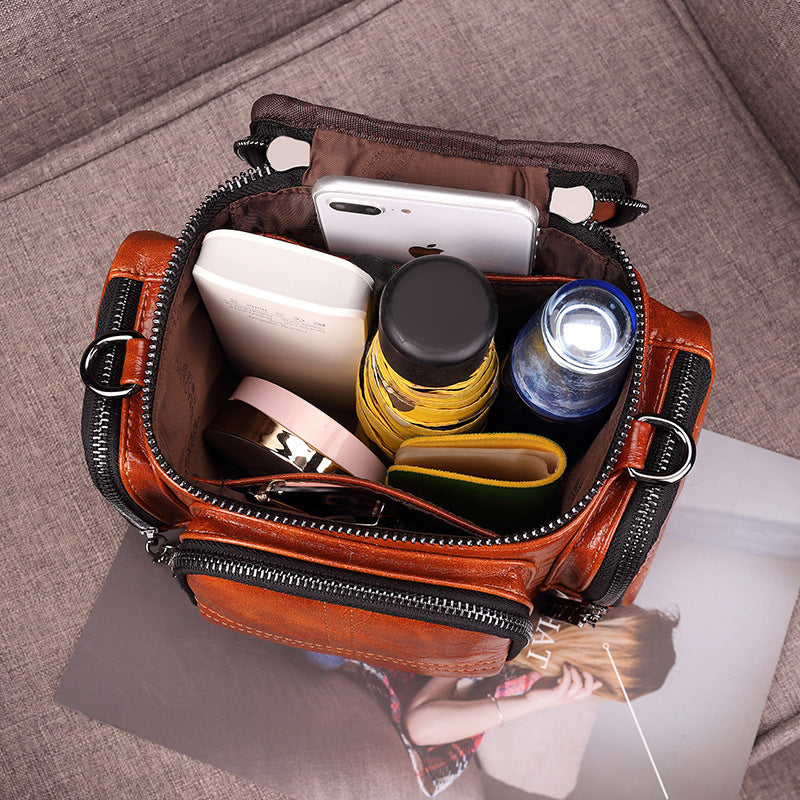 Women's Retro Fashion Circular Large Capacity Women's Shoulder Bag