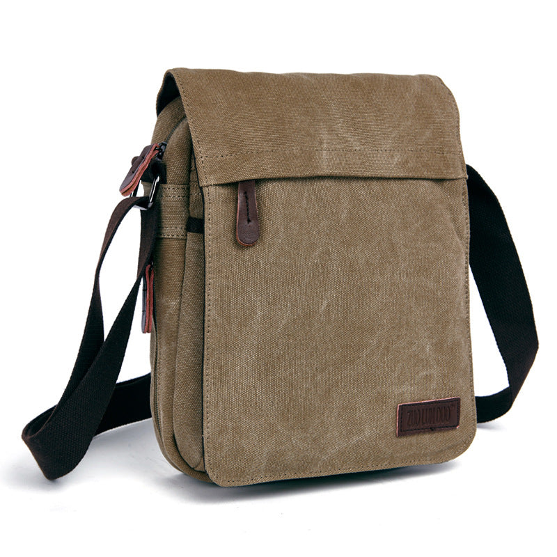 Men's Cross Mirror Canvas Korean Trendy Men's Messenger Bag