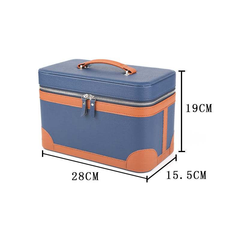 Essential Oil Storage Convenient Double Deck Leather Purple Box Makeup Bag