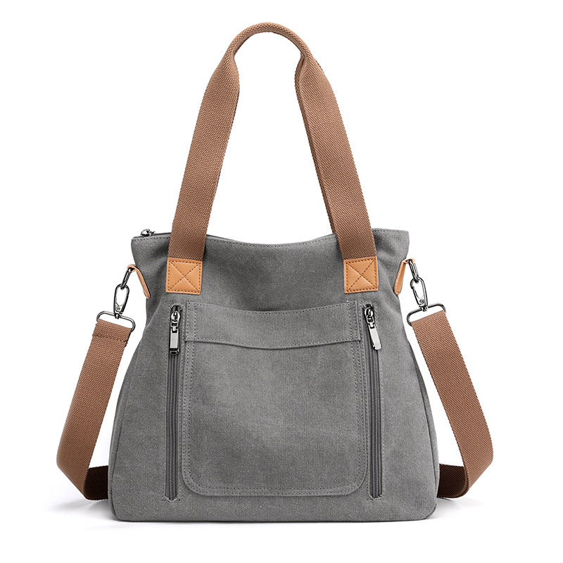 Elegant Women's Versatile Large Capacity Canvas Women's Shoulder Bag