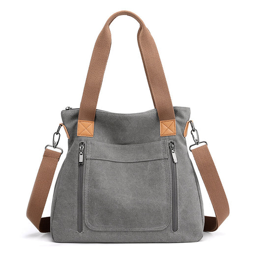 Elegant Women's Versatile Large Capacity Canvas Women's Shoulder Bag