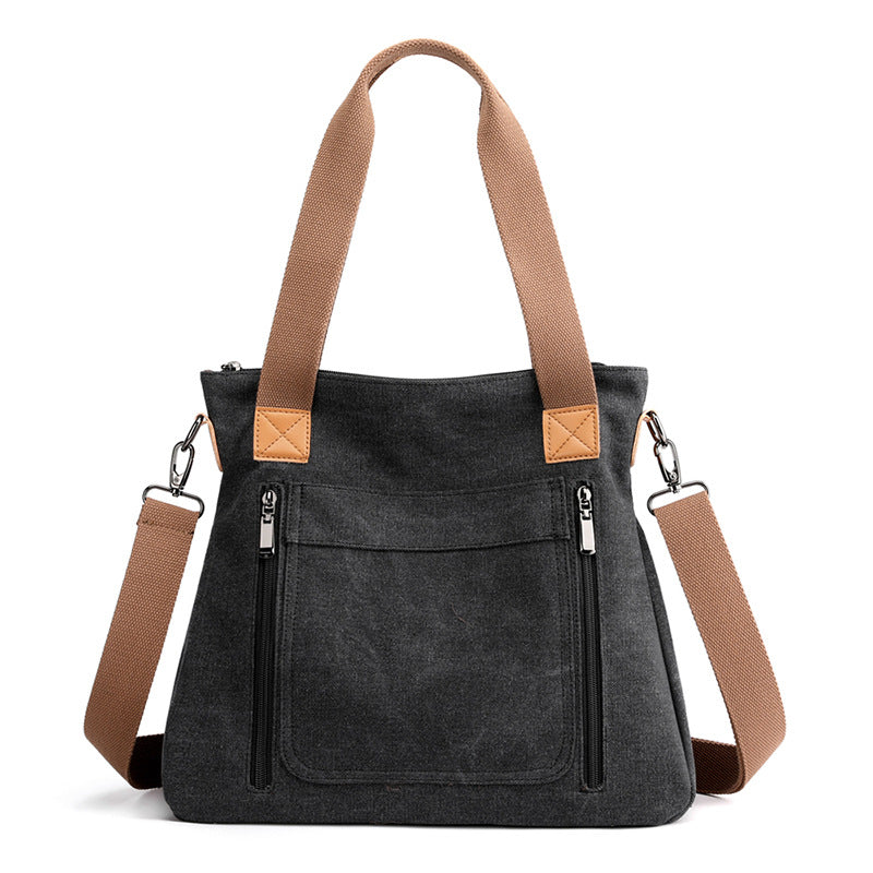 Elegant Women's Versatile Large Capacity Canvas Women's Shoulder Bag
