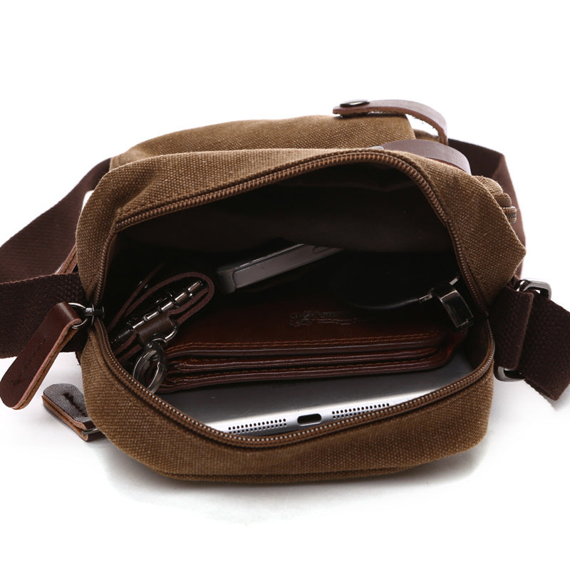 Men's Korean Style Canvas Trendy Cool Portable Men's Messenger Bag