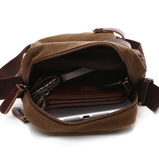 Men's Korean Style Canvas Trendy Cool Portable Men's Messenger Bag