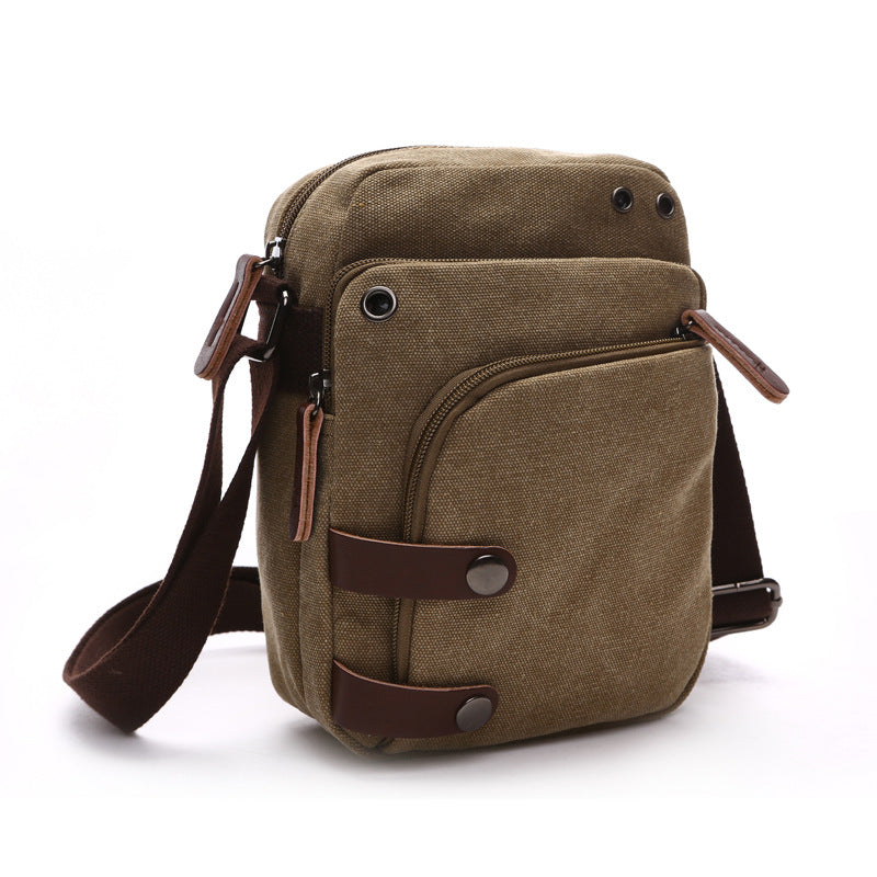 Men's Korean Style Canvas Trendy Cool Portable Men's Messenger Bag