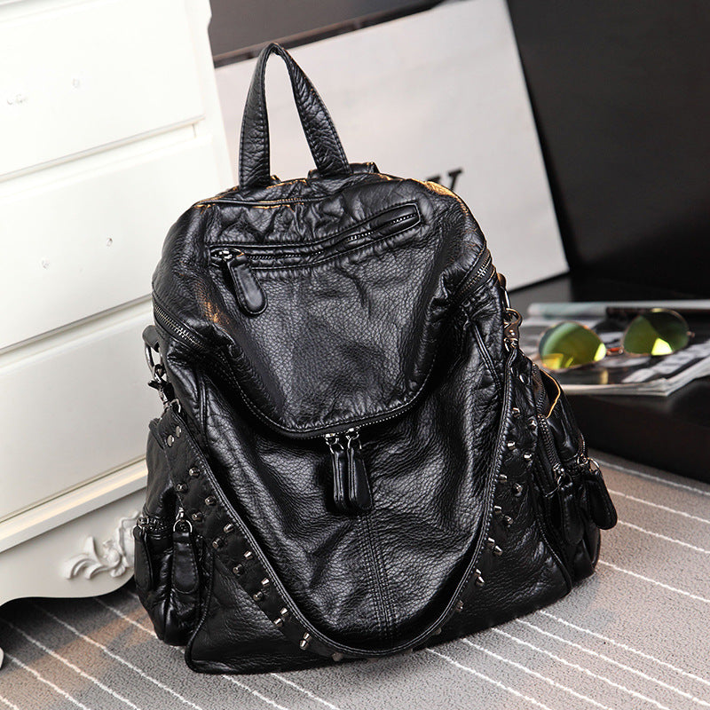 Women's Simple Soft Genuine Leather Surface Large Bags
