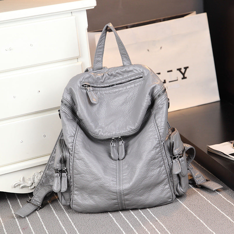 Women's Simple Soft Genuine Leather Surface Large Bags