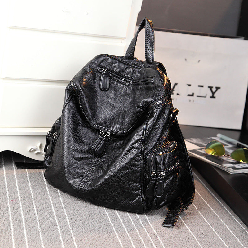 Women's Simple Soft Genuine Leather Surface Large Bags
