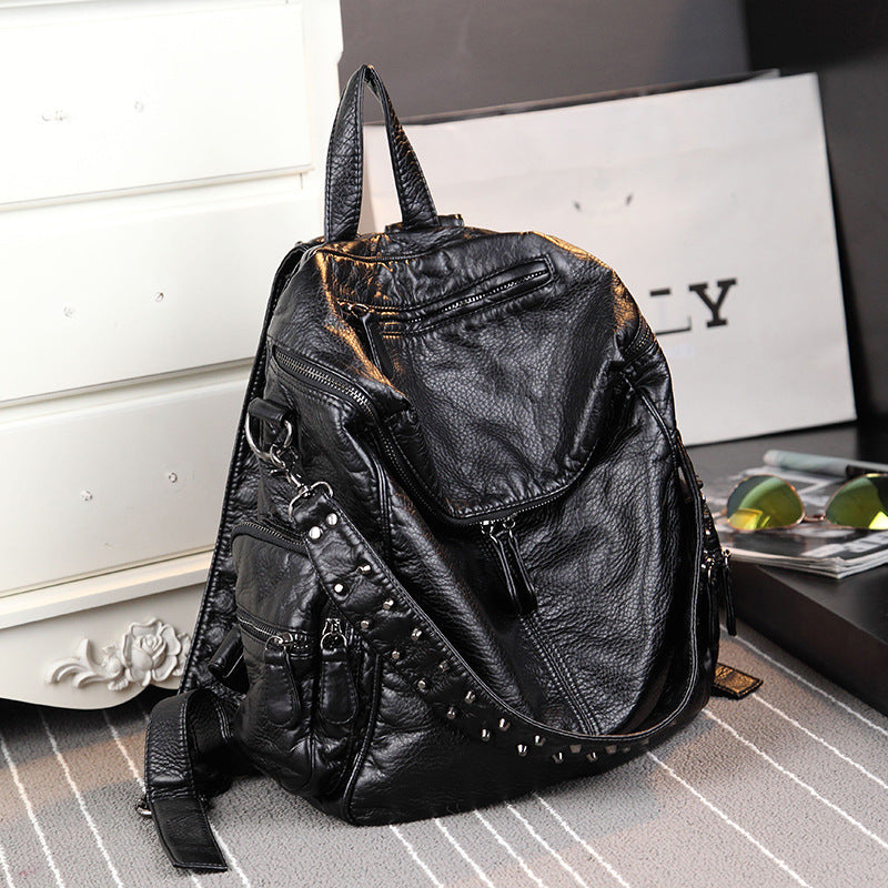 Women's Simple Soft Genuine Leather Surface Large Bags