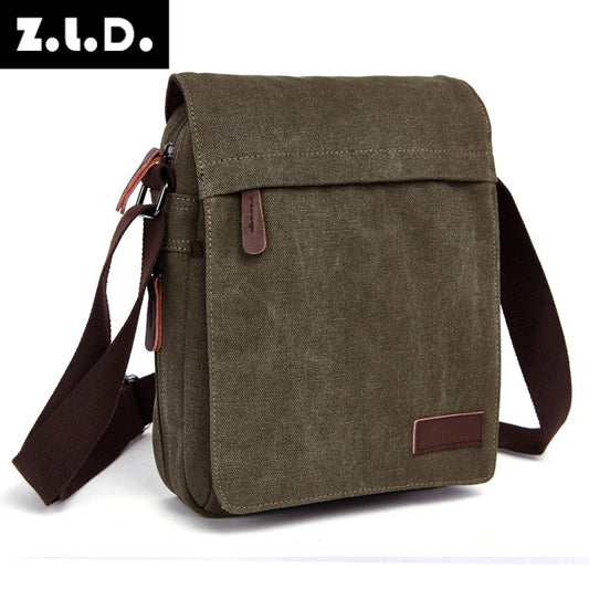 Men's Cross Mirror Canvas Korean Trendy Men's Messenger Bag