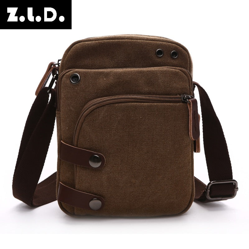 Men's Korean Style Canvas Trendy Cool Portable Men's Messenger Bag