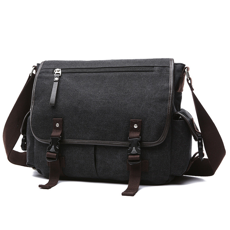 Single Canvas Black Street Style Function Bags