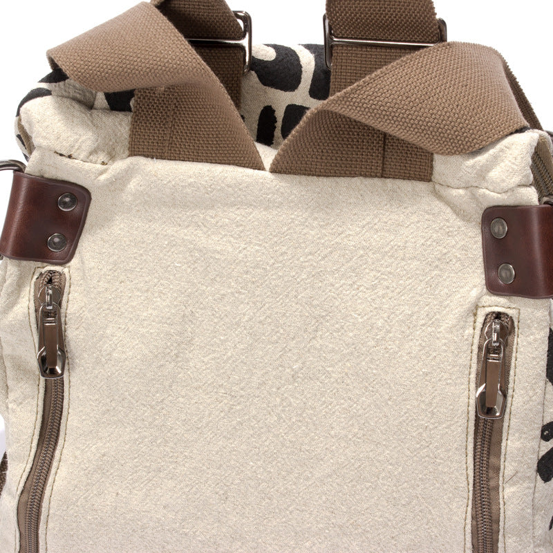 Korean Style Fashionable Pattern Canvas High Women's Backpack