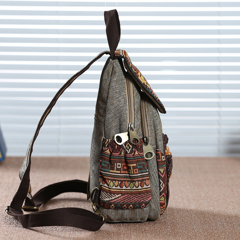 Women's Canvas Retro Packet Chinese Style Backpacks