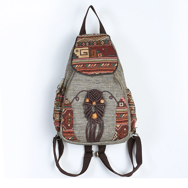 Women's Canvas Retro Packet Chinese Style Backpacks
