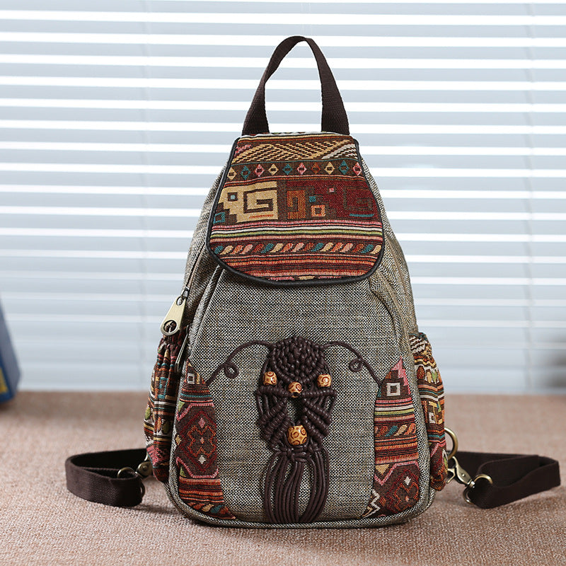 Women's Canvas Retro Packet Chinese Style Backpacks