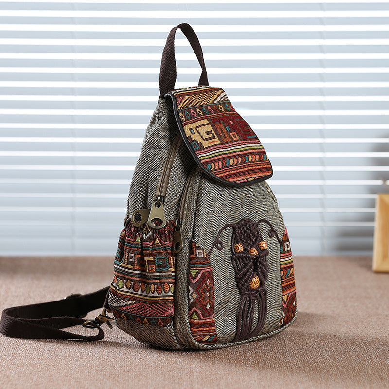 Women's Canvas Retro Packet Chinese Style Backpacks